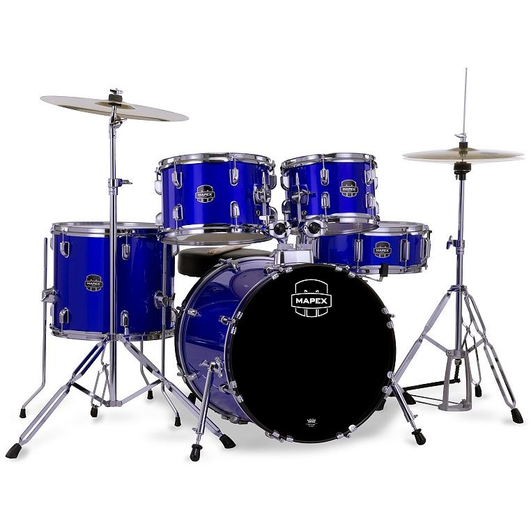 Foto van Mapex comet fusion indigo blue 5-delig drumstel incl. bekkens en hardware