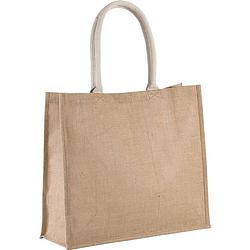 Foto van Jute naturel/beige shopper/boodschappen tas 42 cm - boodschappentassen