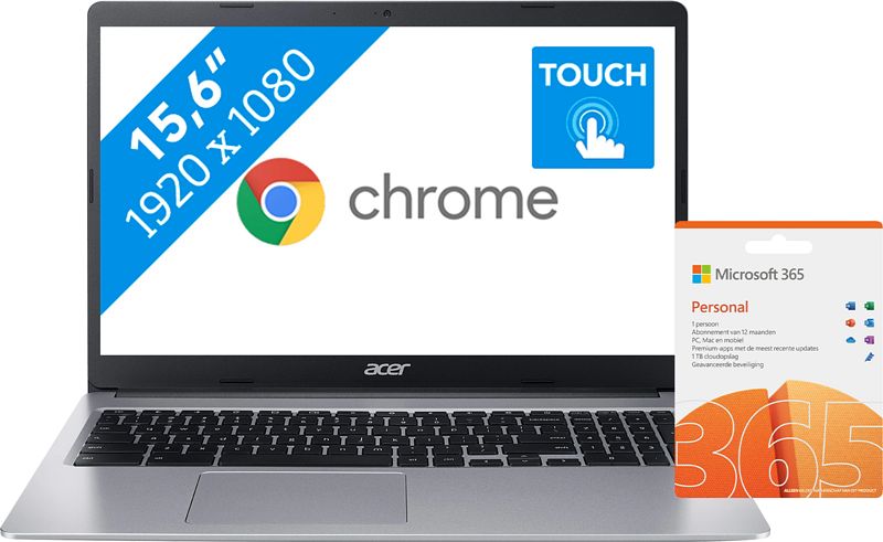 Foto van Acer chromebook 315 cb315-3ht-c472 + office 365 personal