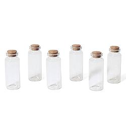 Foto van 36x kleine transparante glazen flesjes met kurken dop 18 ml - decoratieve flessen