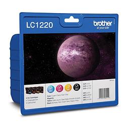 Foto van Brother inktcartridge, 300 pagina'ss, oem lc-1220valbp, 4 kleuren 4 stuks