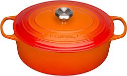 Foto van Le creuset ovale braadpan 31 cm oranjerood