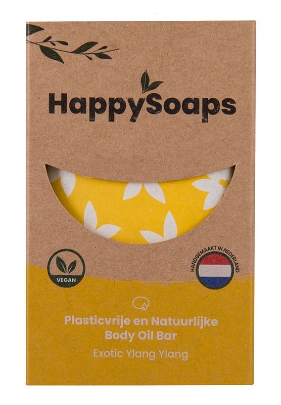 Foto van Happysoaps exotic ylang ylang body oil bar