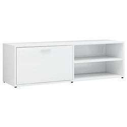 Foto van The living store tv-kast modern - hout - 120 x 34 x 37 cm - hoogglans wit