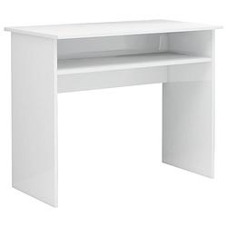 Foto van Vidaxl bureau 90x50x74 cm spaanplaat hoogglans wit