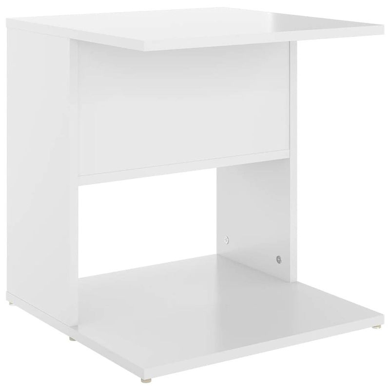 Foto van The living store salontafel - hoogglans wit - spaanplaat - 45 x 45 x 48 cm - open vakken