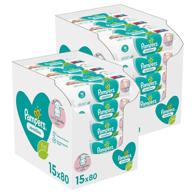 Foto van Pampers - sensitive - billendoekjes - 2400 doekjes - 30 x 80