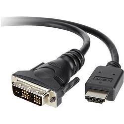 Foto van Belkin dvi / hdmi adapterkabel dvi-d 18+1-polige stekker, hdmi-a stekker 3.00 m zwart f3y005bt3m vergulde steekcontacten, schroefbaar dvi-kabel