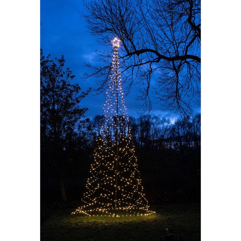 Foto van Anna'ss collection - tree with star on pole diameter160x500 cm836 led classic warm