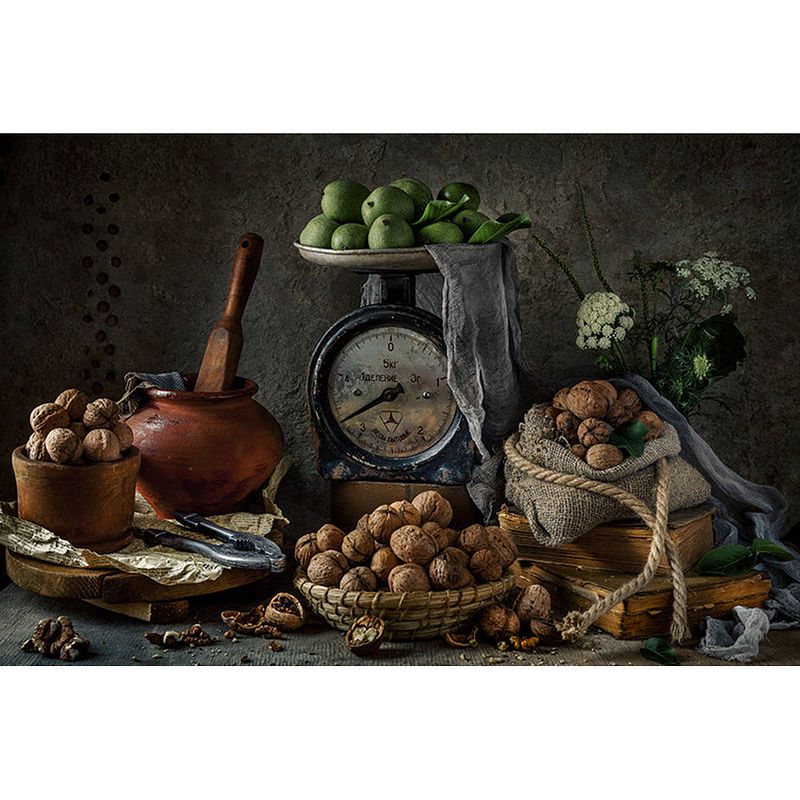 Foto van Spatscherm walnoten - 90x70 cm