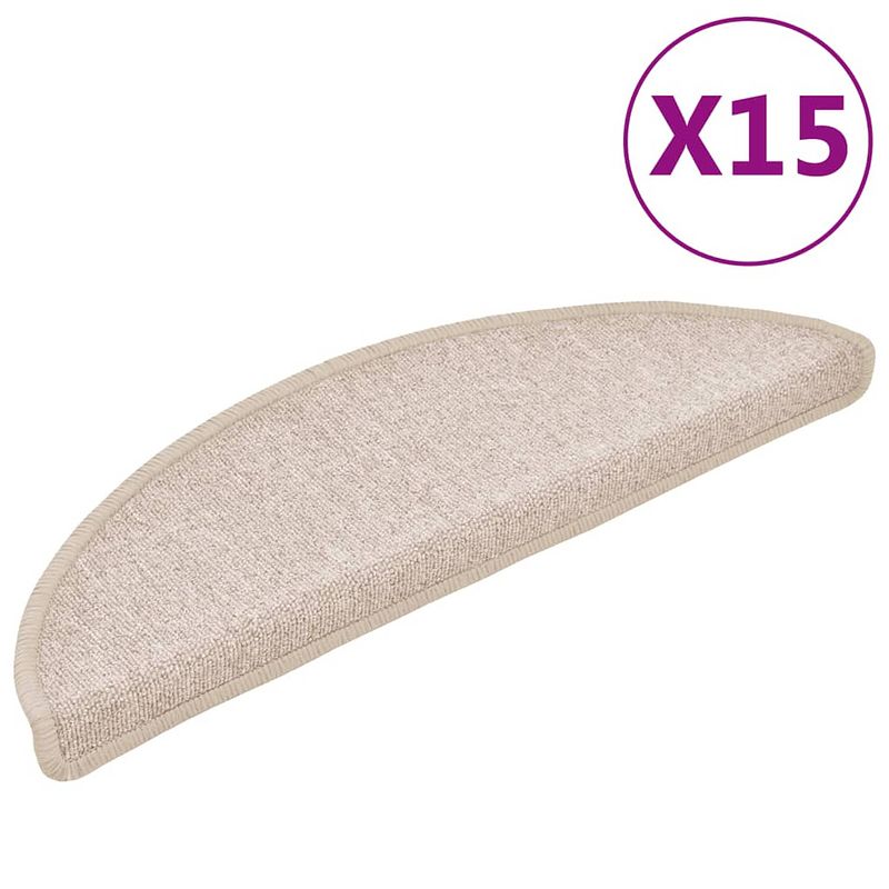 Foto van Vidaxl 15 st trapmatten 56x17x3 cm taupe