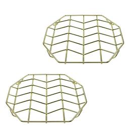 Foto van 2x stuks pannen/theepot onderzetters - goud - 20 cm - panonderzetters