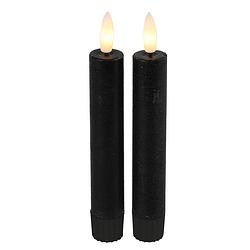 Foto van Countryfield led dinerkaarsen - 2x - zwart - 15 cm - afstandsbediening - led kaarsen