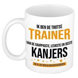 Foto van Trotse trainer kanjers cadeau koffiemok / theebeker 300 ml - feest mokken