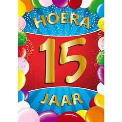 Foto van 15 jaar mega deurposter 59 x 84 cm leeftijd verjaardag feestartikelen - feestposters