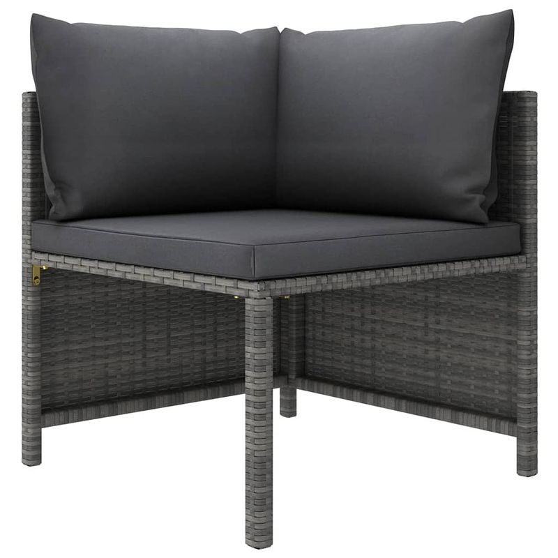 Foto van Infiori 4-delige loungeset met kussens poly rattan grijs