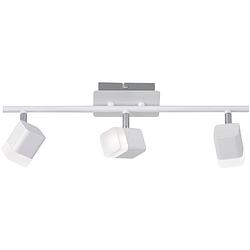 Foto van Led plafondspot - trion ribon - 12w - warm wit 3000k - 3-lichts - rechthoek - mat wit - aluminium