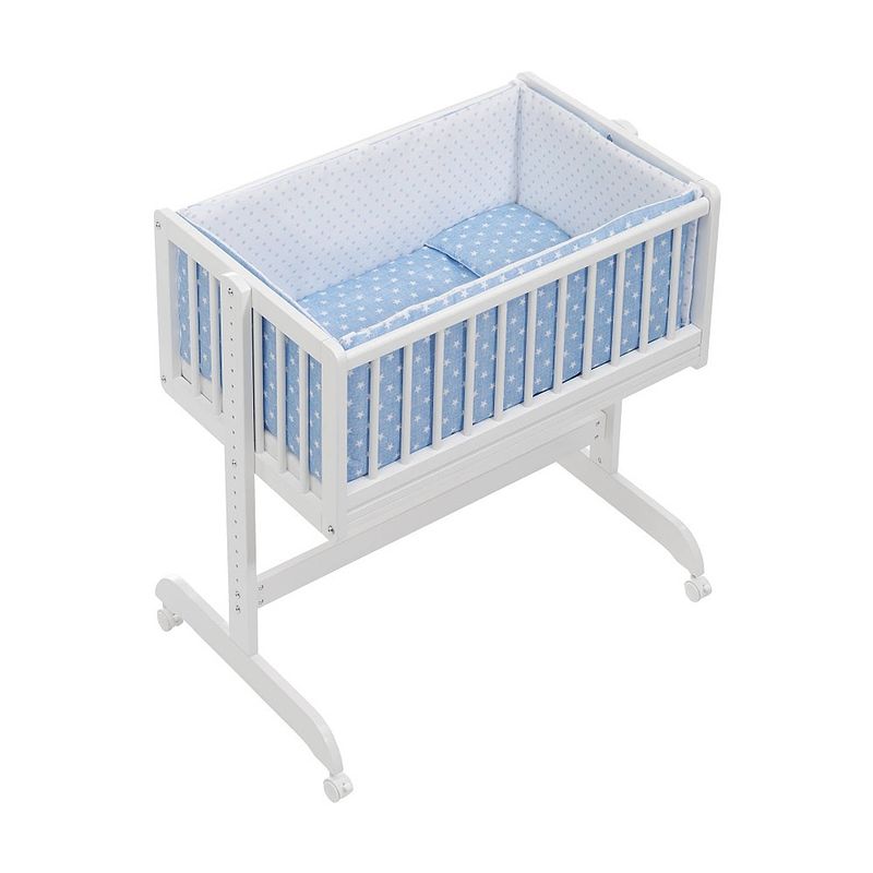 Foto van Interbaby babywieg/co-sleeper star 90 x 55 cm hout blauw/wit