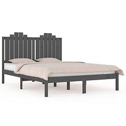 Foto van Vidaxl bedframe massief grenenhout grijs 160x200 cm