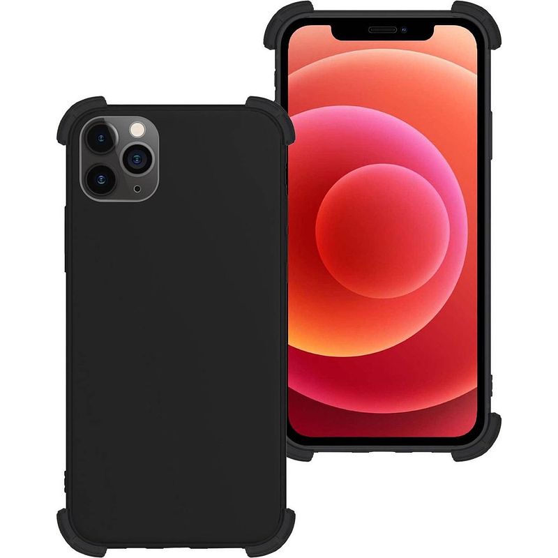 Foto van Basey iphone 11 pro max hoesje siliconen shock proof hoes case cover - zwart