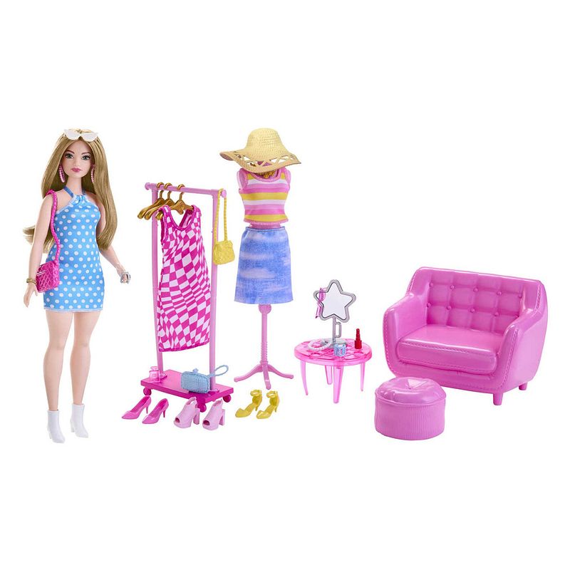 Foto van Mattel fashionista pop met kledingrek