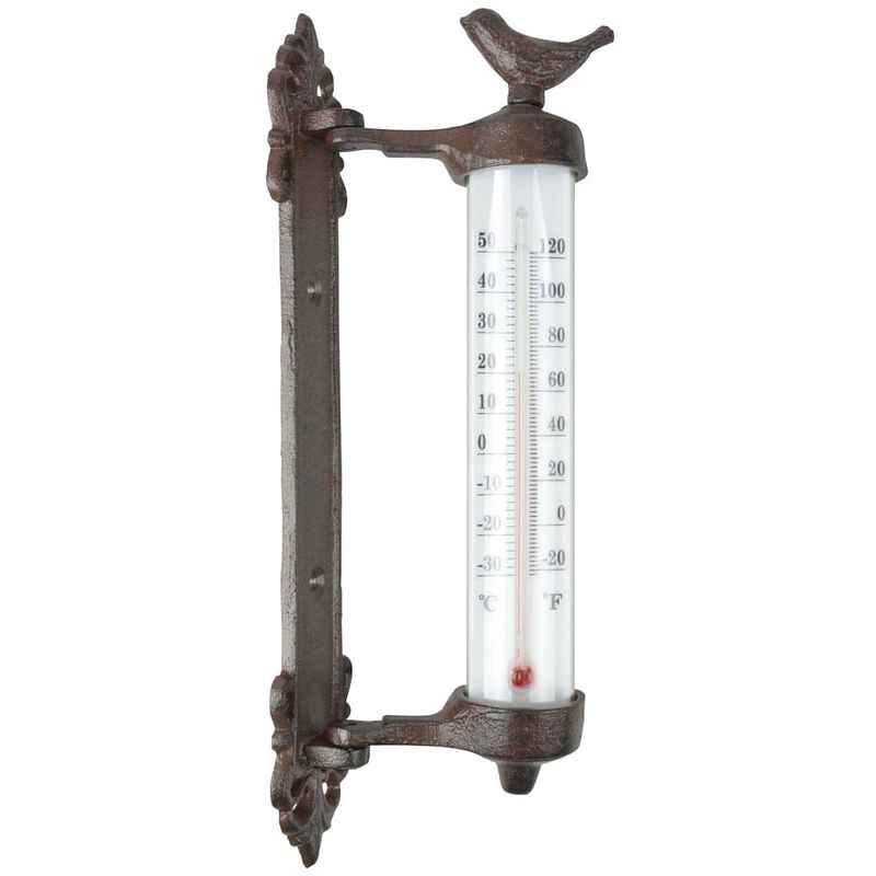 Foto van Esschert design muurthermometer gietijzer bruin br20