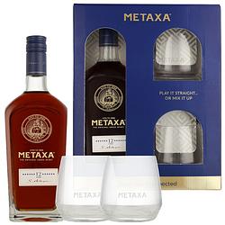 Foto van Metaxa 12* + 2 glazen 0.7 liter