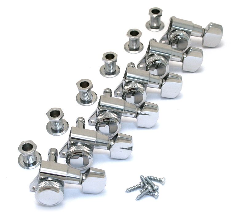 Foto van Schaller m6 135 locking 6l chrome locking stemmechanieken voor gitaar