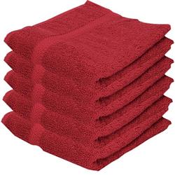 Foto van 5x voordelige badhanddoeken rood 70 x 140 cm 420 grams - badkamer textiel handdoeken