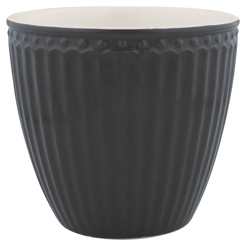 Foto van Greengate beker (latte cup) alice donkergrijs 300 ml - ø 10 cm