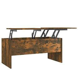 Foto van The living store salontafel the living store - salontafel - gerookt eiken - 102 x 50.5 x 46.5 cm - opbergruimte