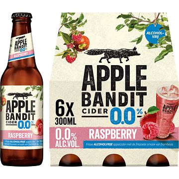 Foto van Apple bandit raspberry 0.0 cider fles 6 x 300ml bij jumbo