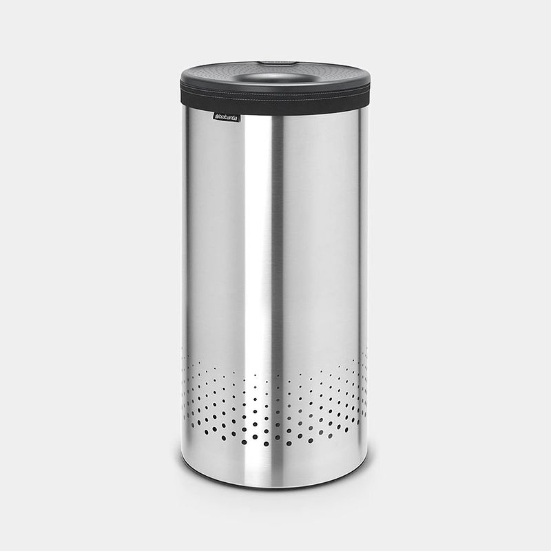 Foto van Brabantia wasbox 35 liter - matt steel / dark grey kunststof deksel