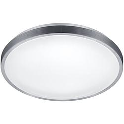 Foto van Led plafondlamp - plafondverlichting - trion izonu - 20w - warm wit 3000k - rond - mat grijs - aluminium