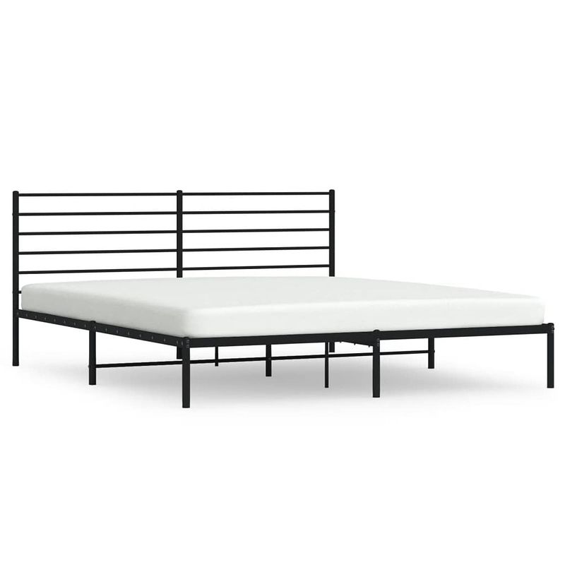 Foto van The living store klassiek bedframe - metalen constructie - metalen latten en poten - extra opbergruimte - comfortabele