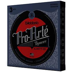 Foto van D'saddario ej45tt-3d pro-arte titanium trebles extra-hard tension snaren voor klassieke gitaar (3 sets)