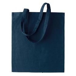 Foto van Basic katoenen schoudertasje in het donkerblauw 38 x 42 cm - schoudertas