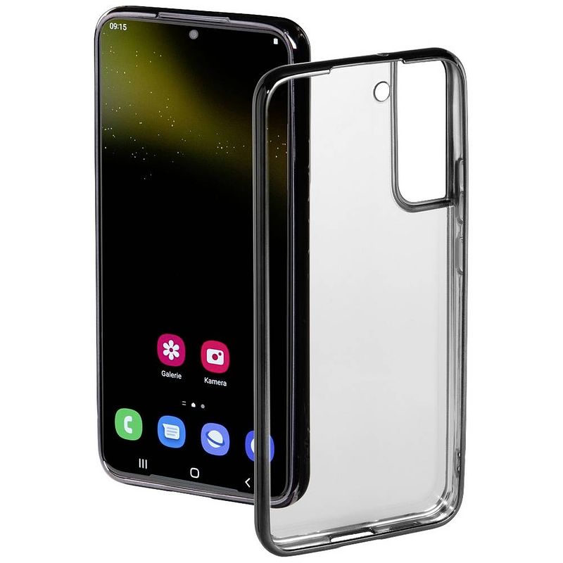 Foto van Hama clear&chrome backcover samsung galaxy a53 5g zwart (transparant)