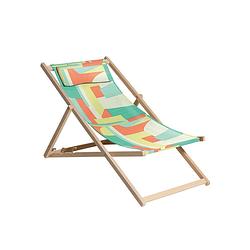 Foto van Madison - houten strandstoel 120x55 - multicolor - patch pastel