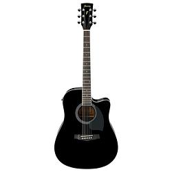 Foto van Ibanez pf15ece-bk black elektrisch-akoestische western gitaar