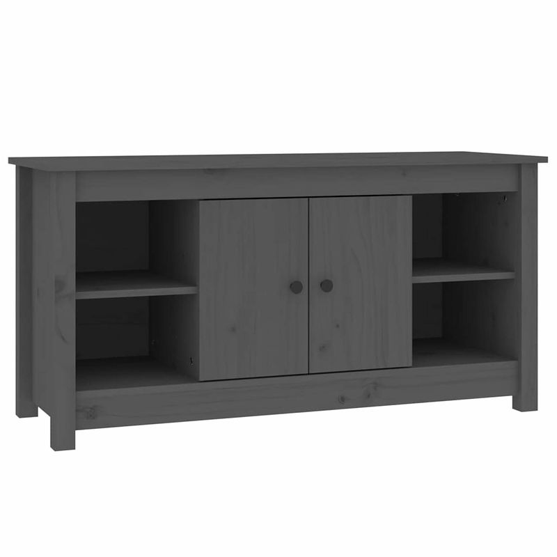 Foto van Vidaxl tv-meubel 103x36,5x52 cm massief grenenhout grijs