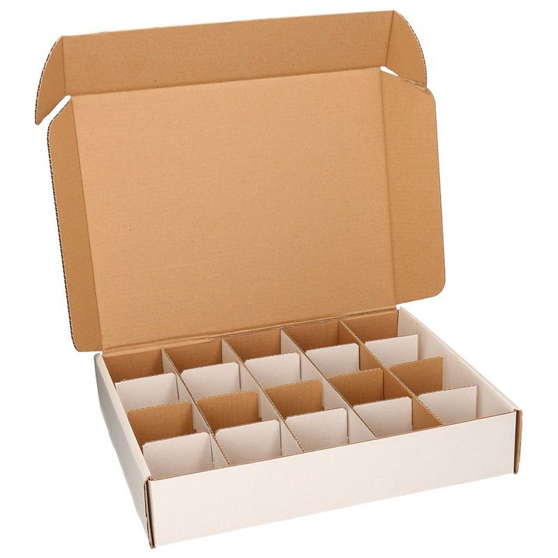 Foto van Sorteerdozen/opbergdozen met 20 vakjes van 8 cm - opbergbox