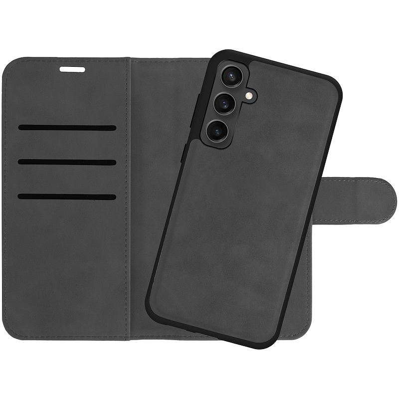 Foto van Just in case wallet case 2 in 1 voor samsung a55 telefoonhoesje zwart