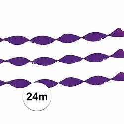 Foto van Crepe papier slinger paars 24 meter - feestslingers