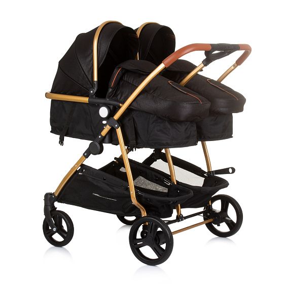 Foto van Chipolino duo smart opvouwbare kinderwagen voor 2 kids obsidian gold