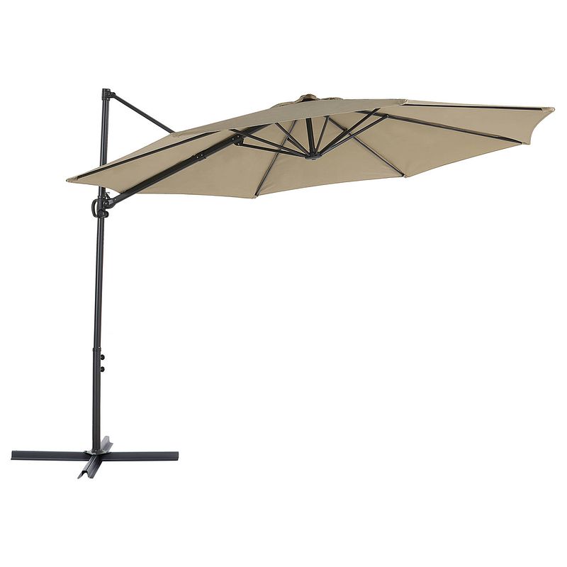 Foto van Beliani savona ii - cantilever parasol-beige-polyester