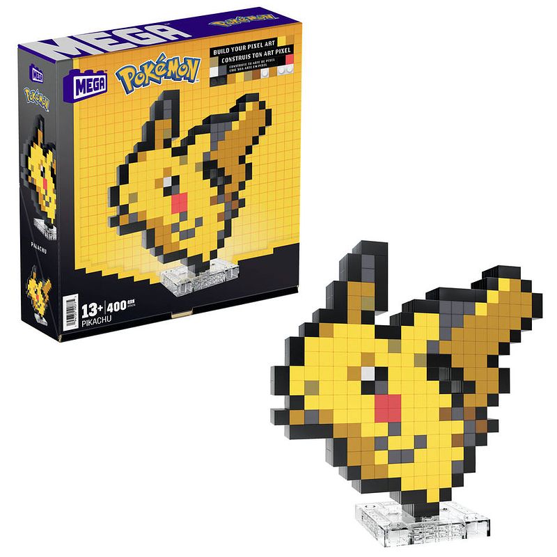 Foto van Mega construx showmodel pokémon pikachu pixel art bouwset