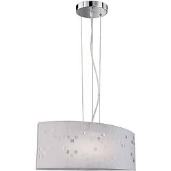 Foto van Led hanglamp - hangverlichting - trion colmino - e27 fitting - rechthoek - mat chroom - aluminium