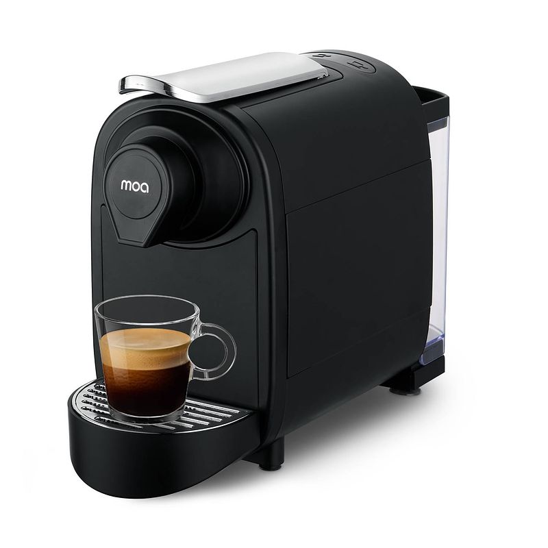 Foto van Moa cm01b - koffiecupmachine - koffieapparaat voor cups - ristretto, espresso & lungo - zwart