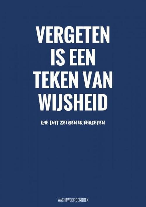 Foto van Vergeten is een teken van wijsheid - wachtwoordenboek - originele cadeaus - paperback (9789464802306)